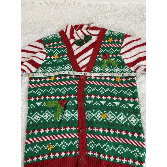33 Degrees Unisex Christmas Sweater Vest Bow Tie Mock Neck Size M - Picture 5 of 13